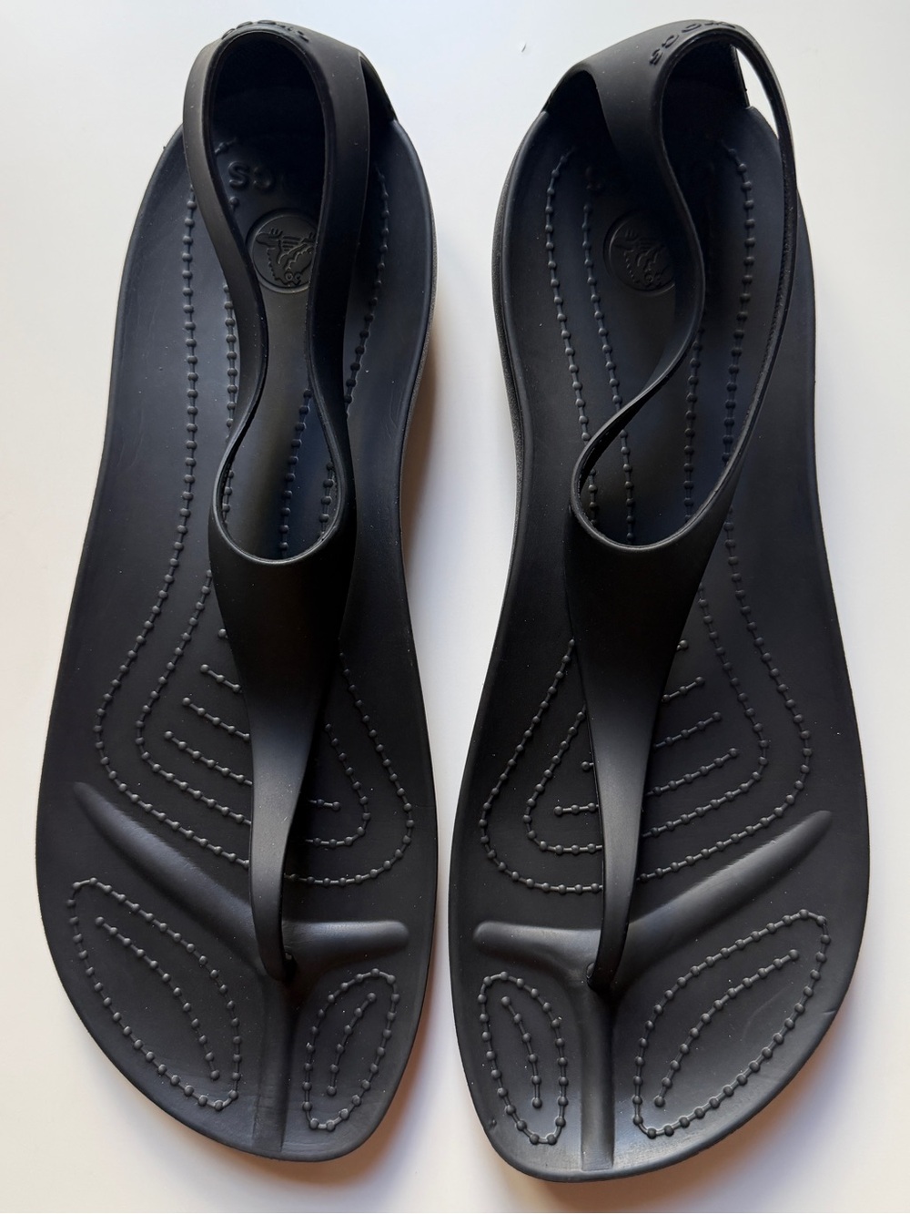 Crocs Sexi Flip Flops Serena Comfort TStrap Thong Slip-On Sandals Black W10